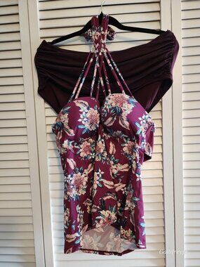 Ambrielle/Kona Sol XL Two Piece tankini set with extra bottoms